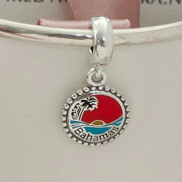 Pandora Bahamas Beach Travel Exclusive Dangle Charm with box - Picture 3 of 6